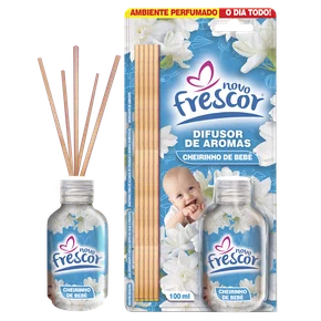 Difusor de Aromas Cheirinho de Bebê | Varetas | Novo Frescor | 100ml