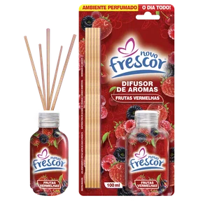Difusor de Aromas Frutas Vermelhas | Varetas | Novo Frescor | 100ml