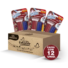 Gel Adesivo Sanitário Cereja & Avelã | 4 Aplicações | com Aplicador | 28g | Caixa com 12unidades