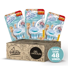 Gel Adesivo Sanitário Marine Novo Frescor | 1 Aplicação | Com Aplicador | 7g | Caixa com 48 Unidades