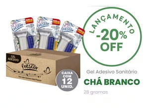 Gel Adesivo Sanitário Chá Branco | 4 Aplicações | com Aplicador | 28g | Caixa com 12unidades