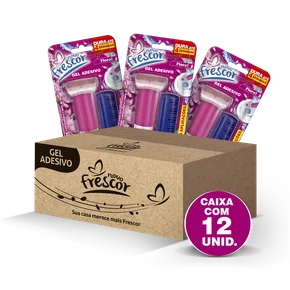 Gel Adesivo Sanitário Floral | 4 Aplicações | com Aplicador | 28g | Caixa com 12unidades