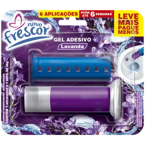 Gel Adesivo Sanitário Lavanda com Aplicador - Novo Frescor - 6 aplicações de 38g