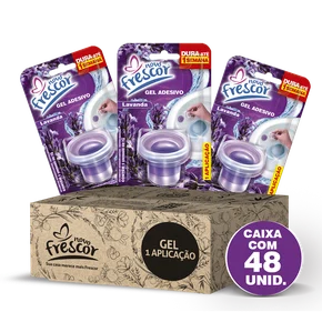 Gel Adesivo Sanitário Lavanda Novo Frescor | 1 aplicação | com Aplicador | 7g | Caixa com 48unidades
