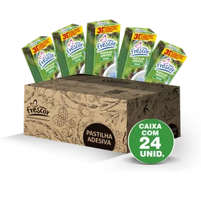 PASTILHA ADESIVA SANITÁRIA PINHO NOVO FRESCOR CAIXA COM 24 UNIDADES