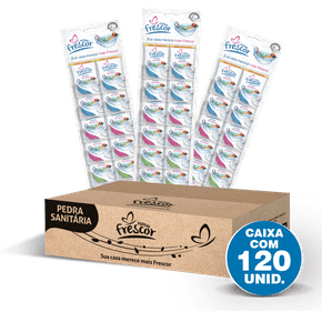 Pedra Sanitária Fragrâncias Mistas Novo Frescor - 18g - caixa c/ 120un