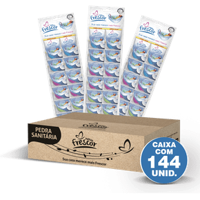 Pedra Sanitária Fragrâncias Mistas Novo Frescor - 25g - caixa c/ 144un