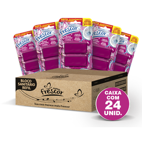 Refil Bloco Sanitário Floral Novo Frescor - caixa com 12 unidades