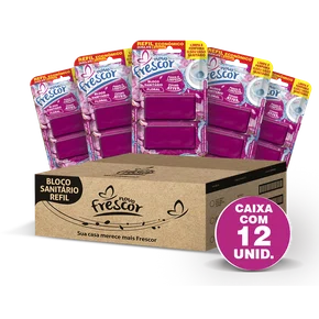 Refil Bloco Sanitário Floral Novo Frescor - caixa com 12 unidades