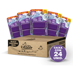 Refil Bloco Sanitário Lavanda Novo Frescor - caixa com 12 unidades