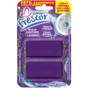 Refil Bloco Sanitário Lavanda Novo Frescor - contém 2 blocos