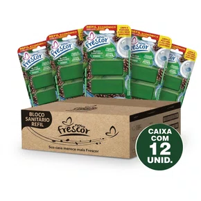 Refil Bloco Sanitário Pinho Novo Frescor | 2 Blocos | Caixa com 12 Unidades